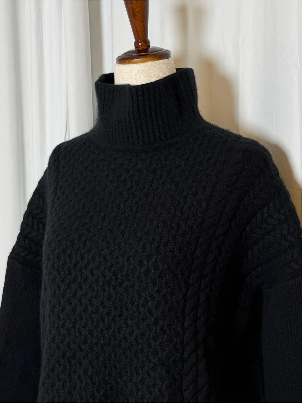 AYR Le Square Black Merino Wool Sweater Small